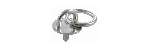 Eye plate round with thread and ring