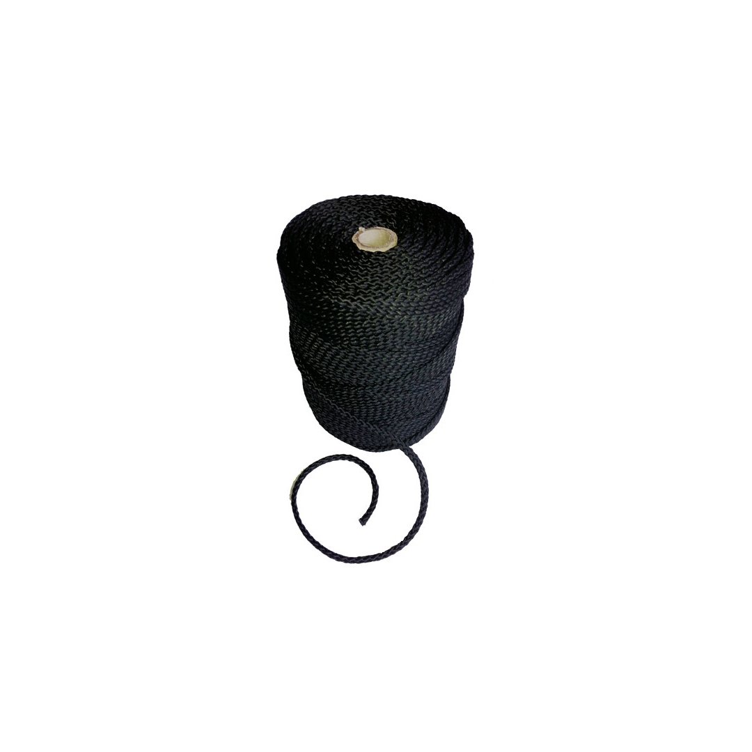 PP braided rope Ø 3 - 6 mm - various colours - 100 metres on a spool Ø 5 mm-black