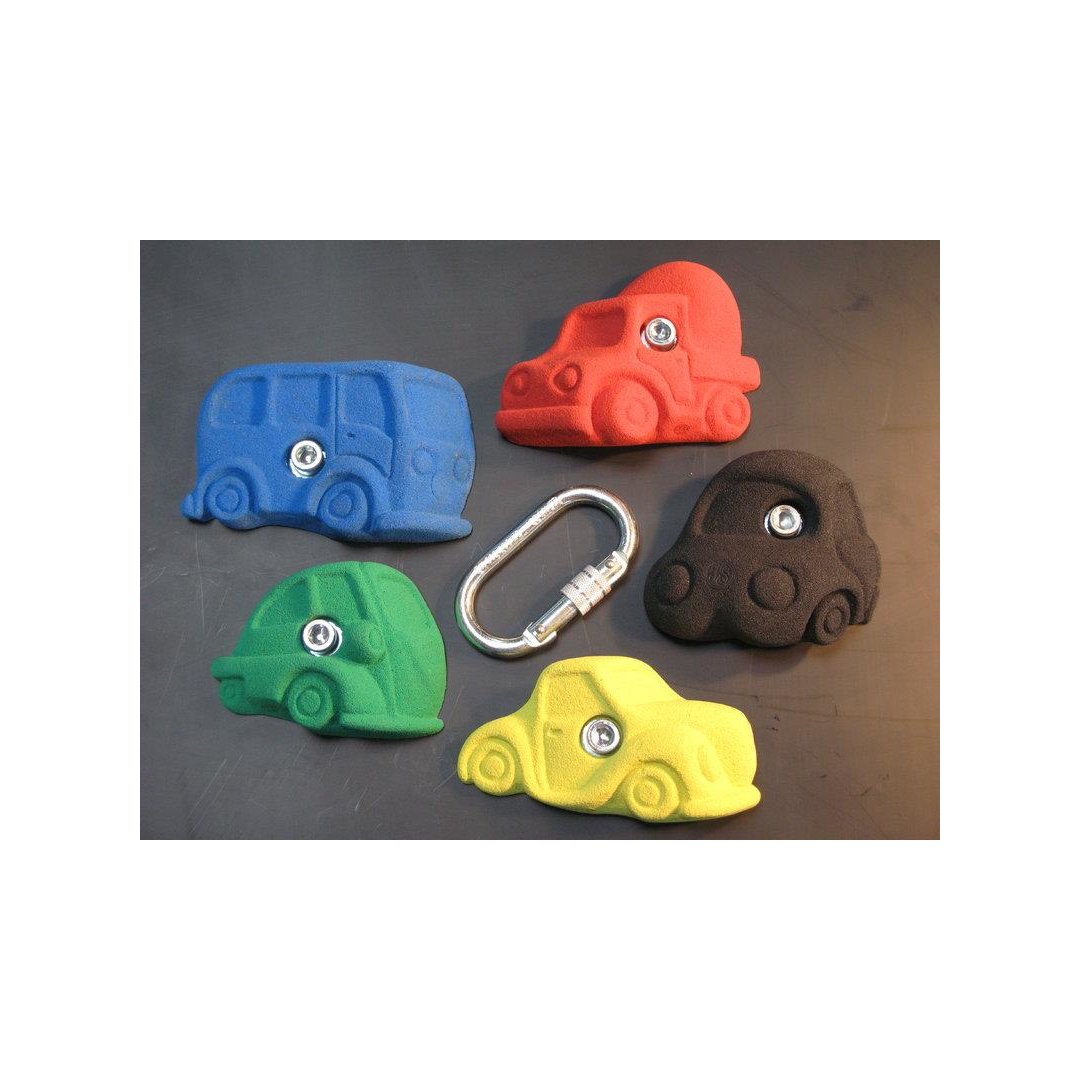 Klettergriffe Set Autos 5-teilig Natursteinoptik