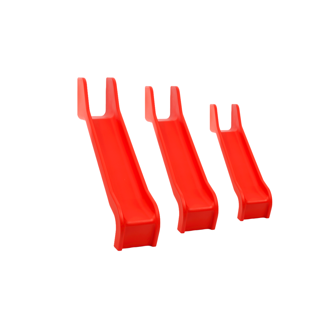 One-piece polyethylene slides - various platform heights & colours