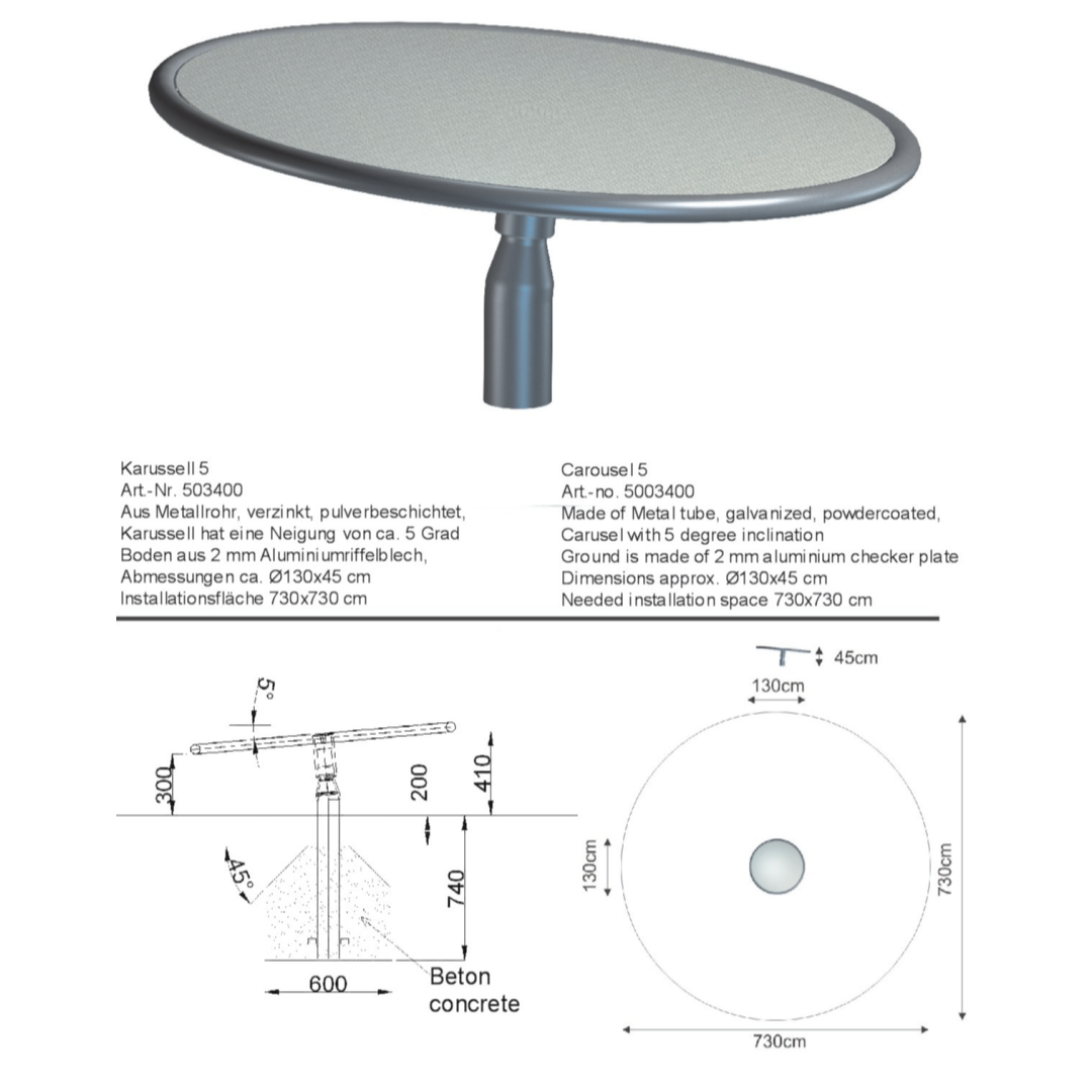 Geneigte Drehscheibe   Ø 130 cm