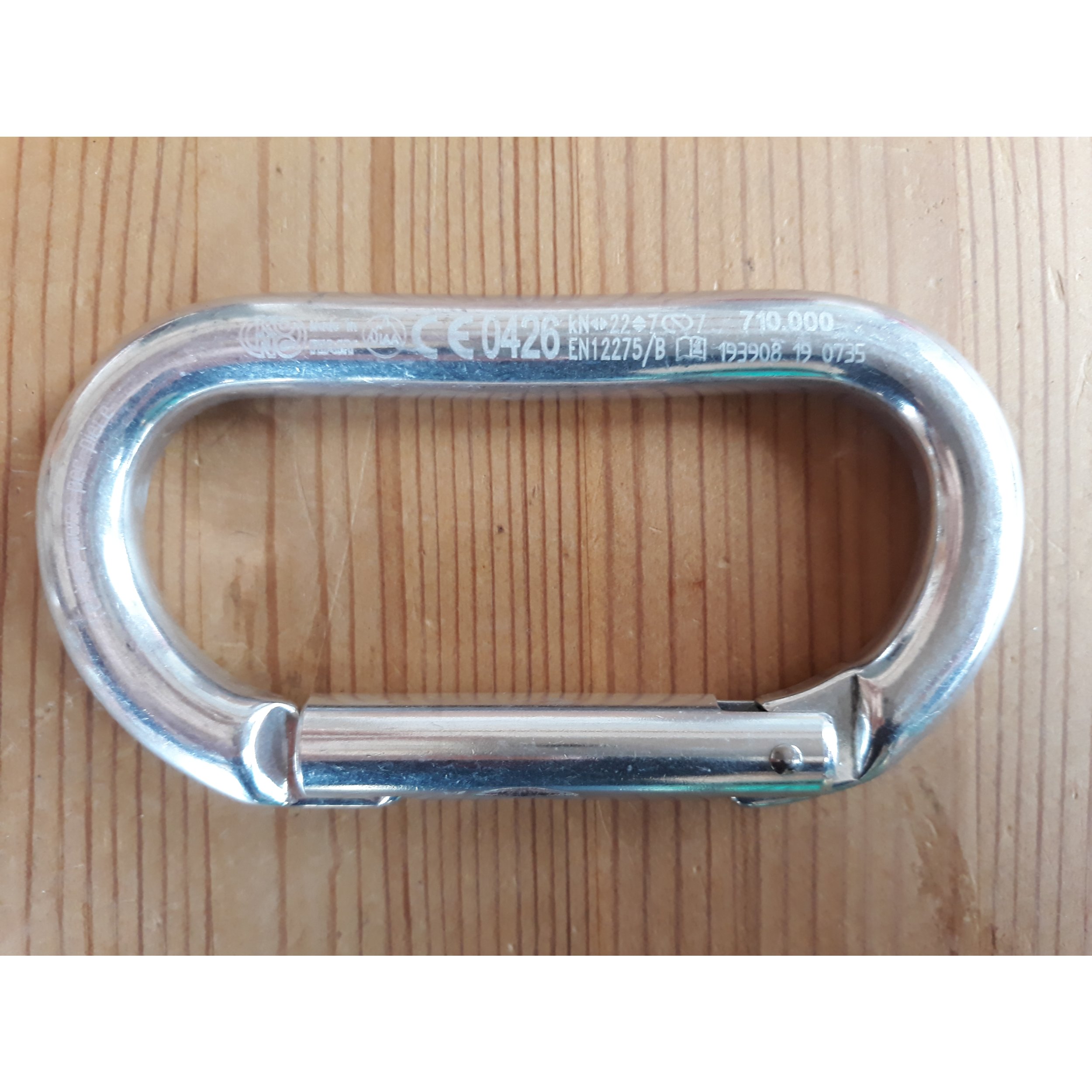 Ovalkarabijnhaak Ovalone Rechte Poort zilver