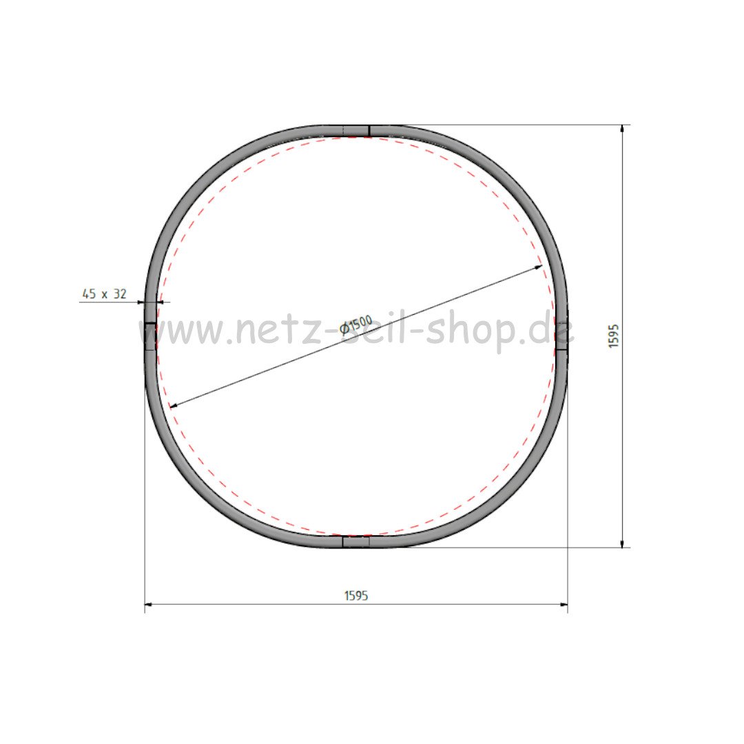 Heunetz für Rundballen, 150 cm Durchmesser, Höhe 120cm,  Ø 5 mm Garn, # 30 mm Maschenweite ohne Ring