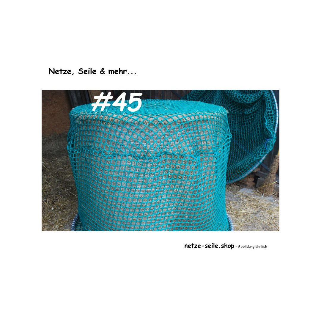 Hay net for round bales, 150 cm diameter, height 120cm, Ø 5 mm twine, # 45 mm mesh size.