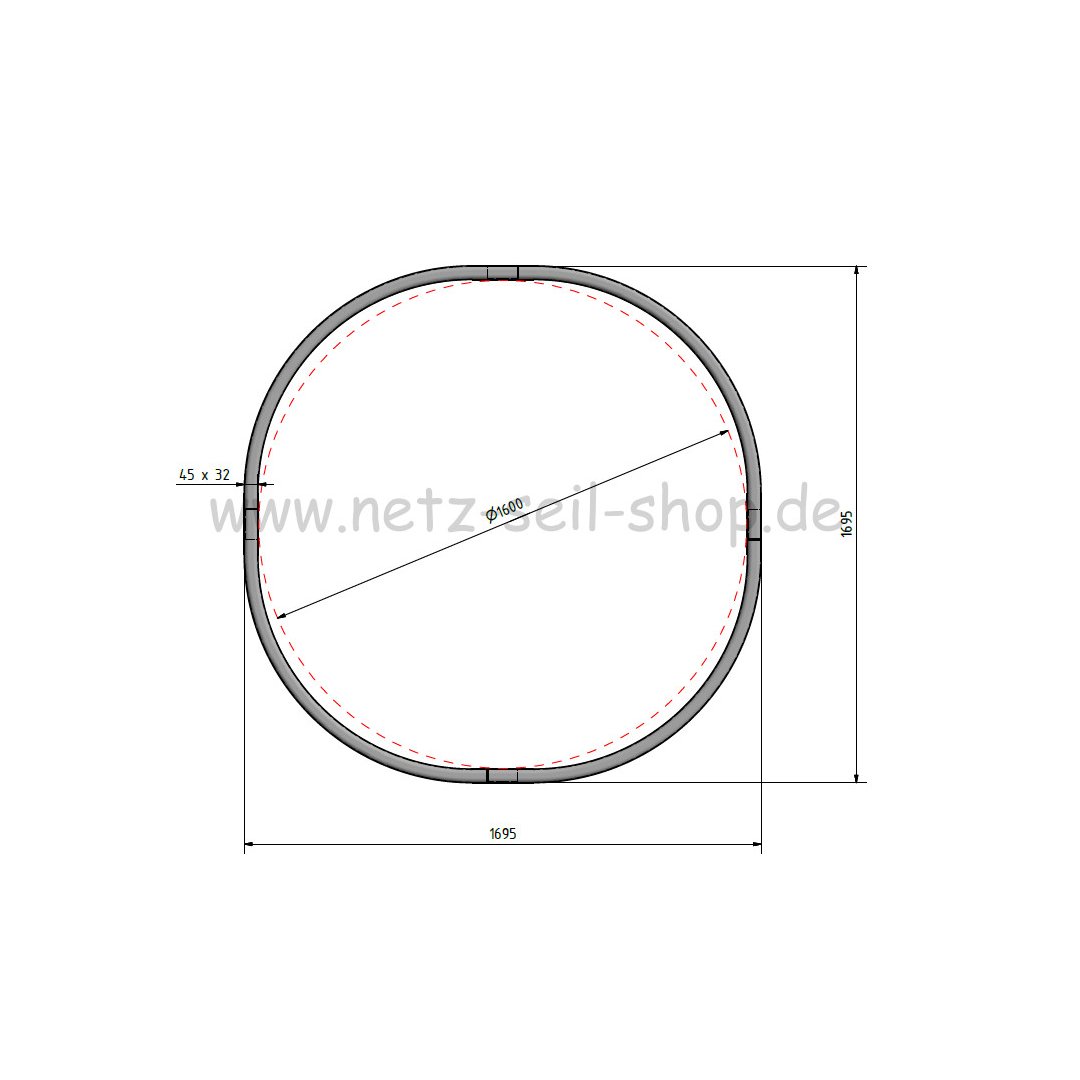 Heunetz für Rundballen, 160 cm Durchmesser, Höhe 120cm,  Ø 5 mm Garn, # 30 mm Maschenweite mit PE-Ring