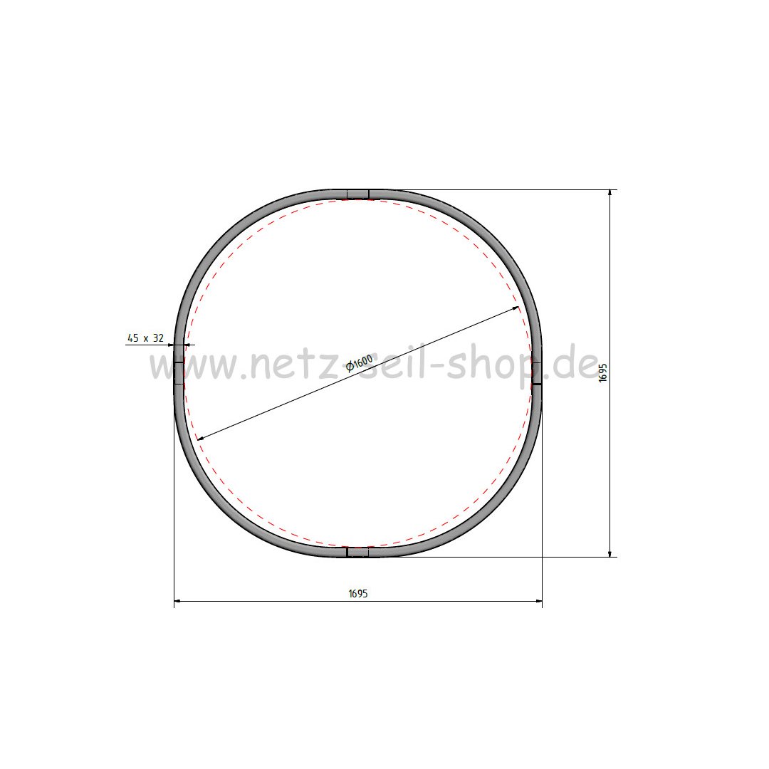 Hay net for round bales, 160 cm diameter, height 120cm, # 45 mm mesh size with galvanized iron ring attached to the net.