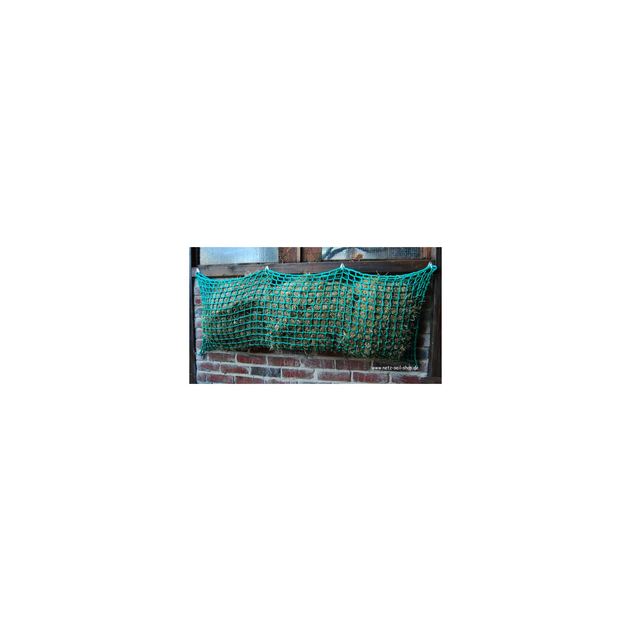 Hay net in bag shape, 1.20 m width, height 0.80 m Ø 5mm yarn thickness, # 60mm mesh