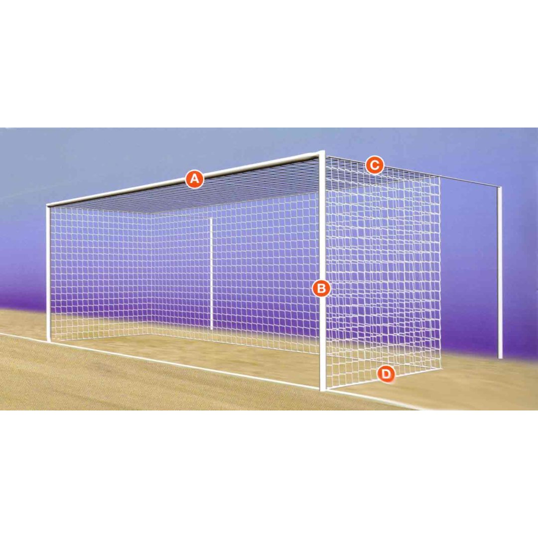 Fußballtornetz 7,50 x2,50x1,20x2,50m, Maschenweite # 120mm
