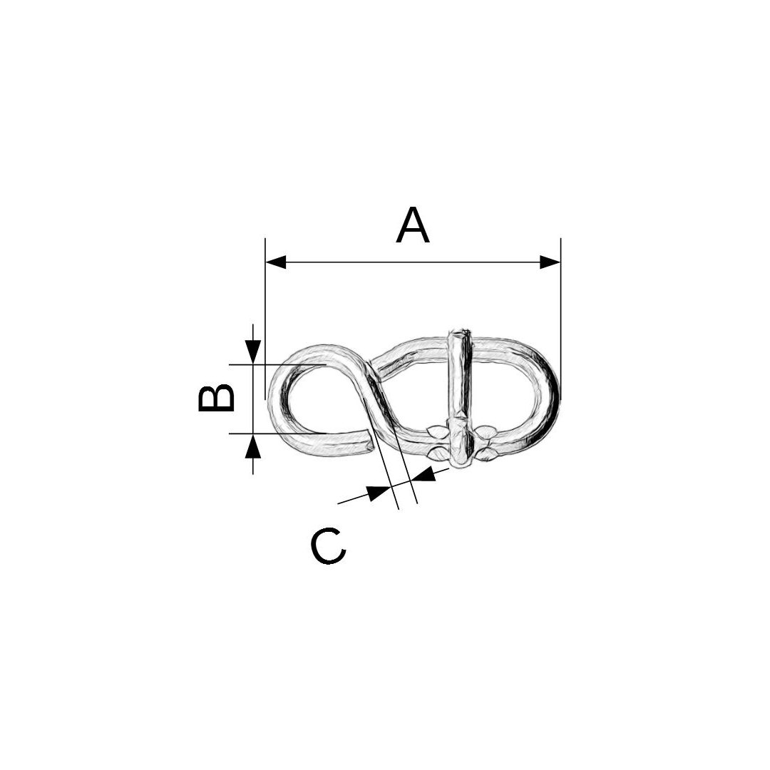 Stellacht Stahl verzinkt 70 x 6 mm für Seil bis Ø 15 mm