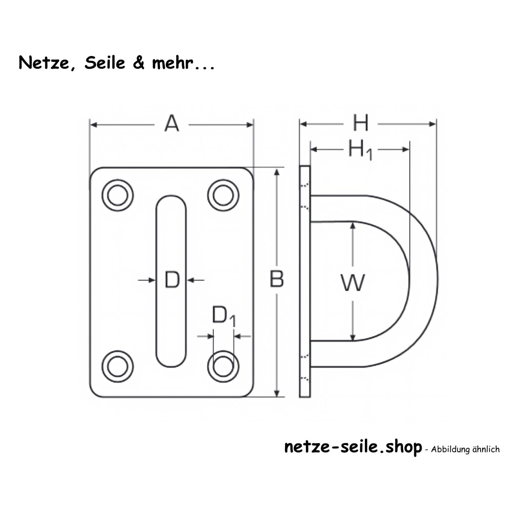 Augplatte 35mm x 6mm Edelstahl