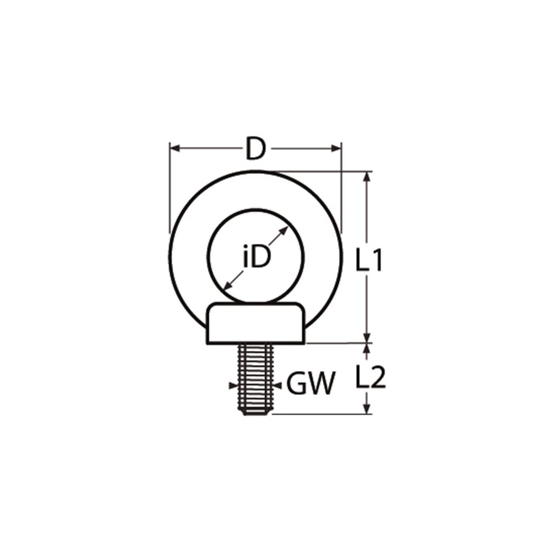 20 STCK / PCS. Ringschraube gegossen ähnl. DIN 580 A2  M8