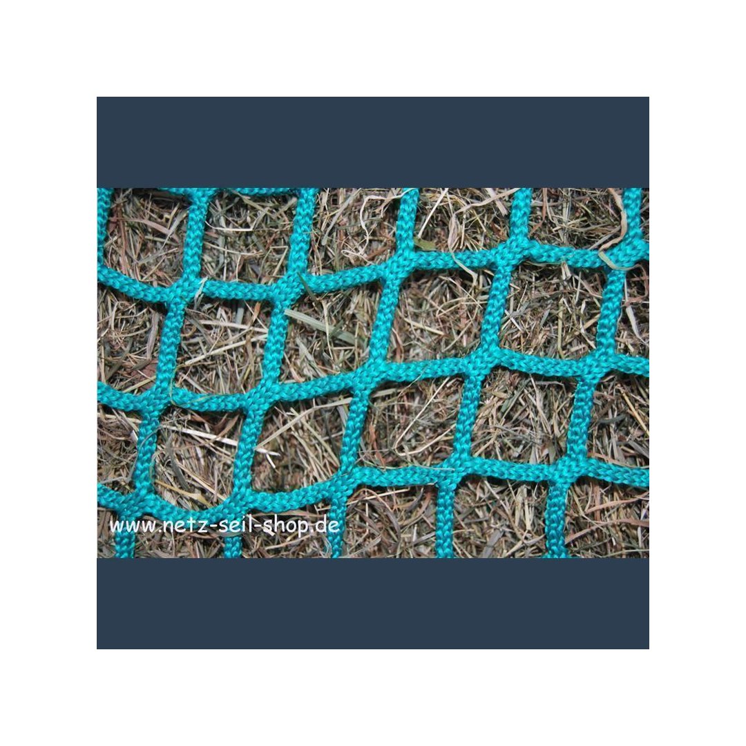 Heunetz in taschenform, 1,60 m Breite,  Höhe 0,80 m Ø 5mm Garnstärke, # 30mm Masche