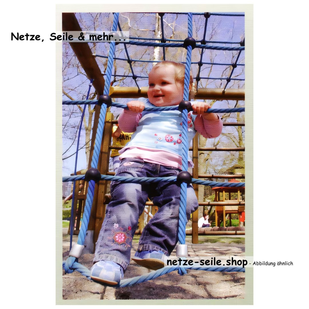 Klimnet gemaakt van Ø 16 mm Hercules touw, # 350 mm maaswijdte met kogelknoop