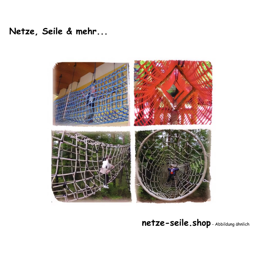 Klimnet gemaakt van Ø 16 mm Hercules touw, # 350 mm maaswijdte met kogelknoop