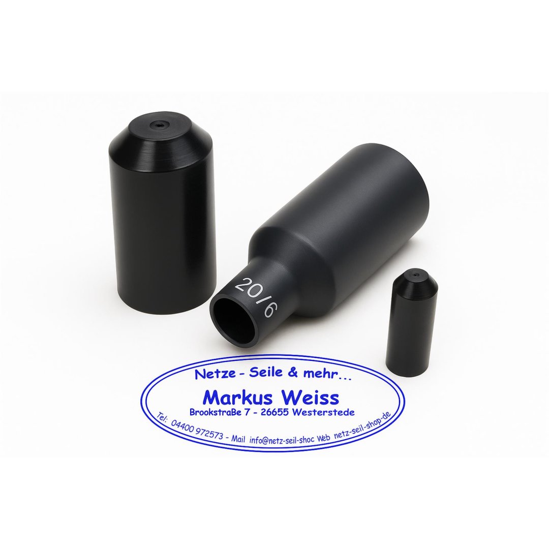 Schrumpfkappe -Endkappe mit Kleber 20,0 / 6,0