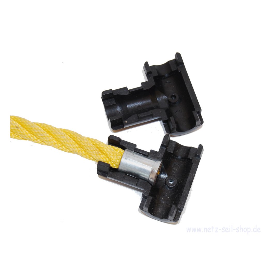 T-connector 2-piece for Ø 16 mm rope black with sleeve