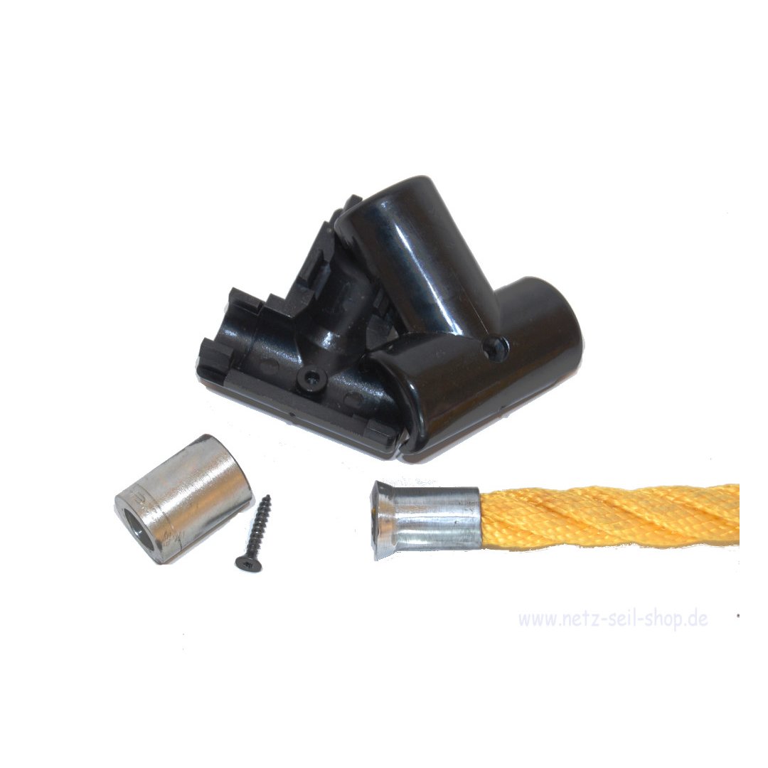 T-Verbinder 2-teilig für Ø 16 mm Tau schwarz mit Hülse