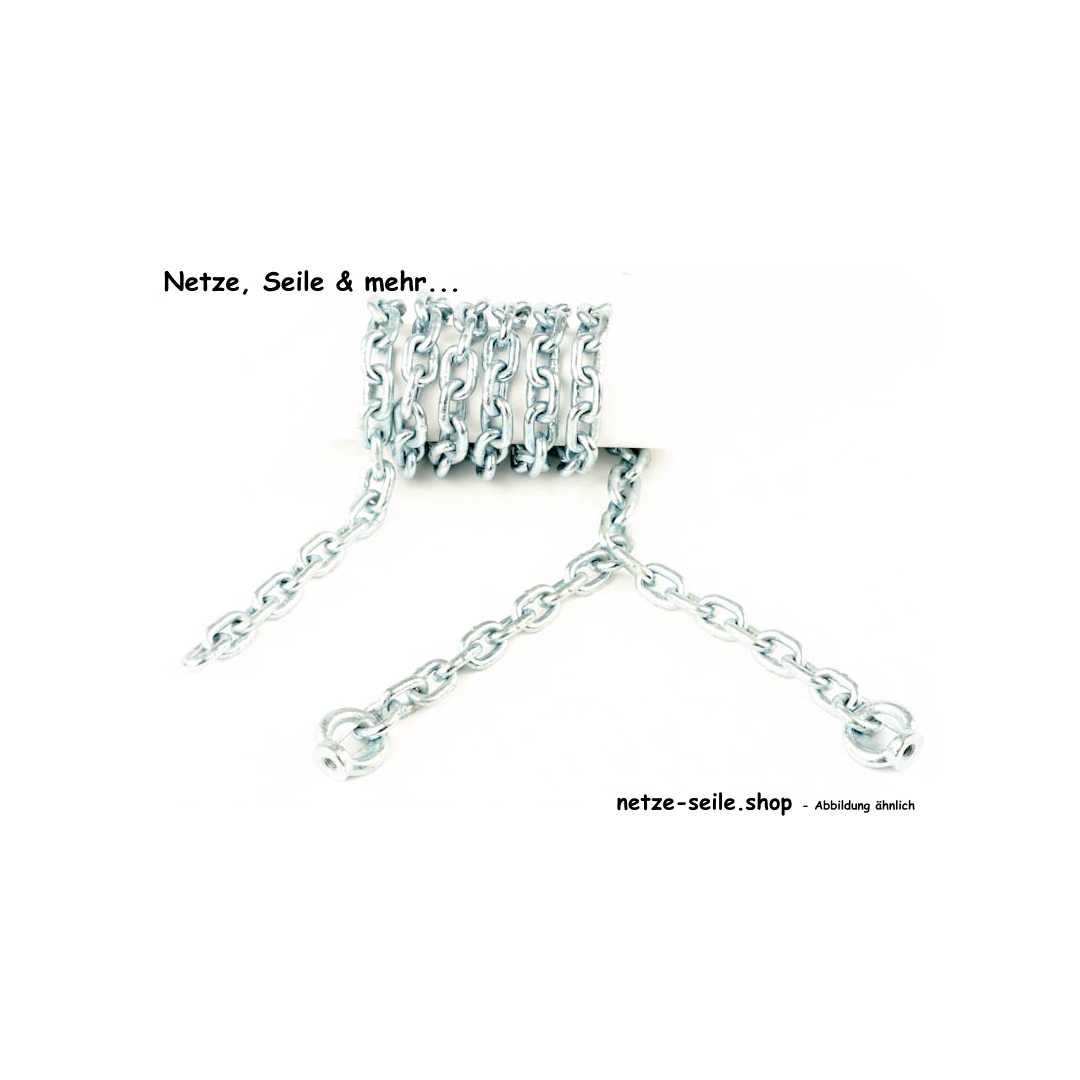 Zwenkketting met ringmoeren M8 Thermisch verzinkt 1,80 m