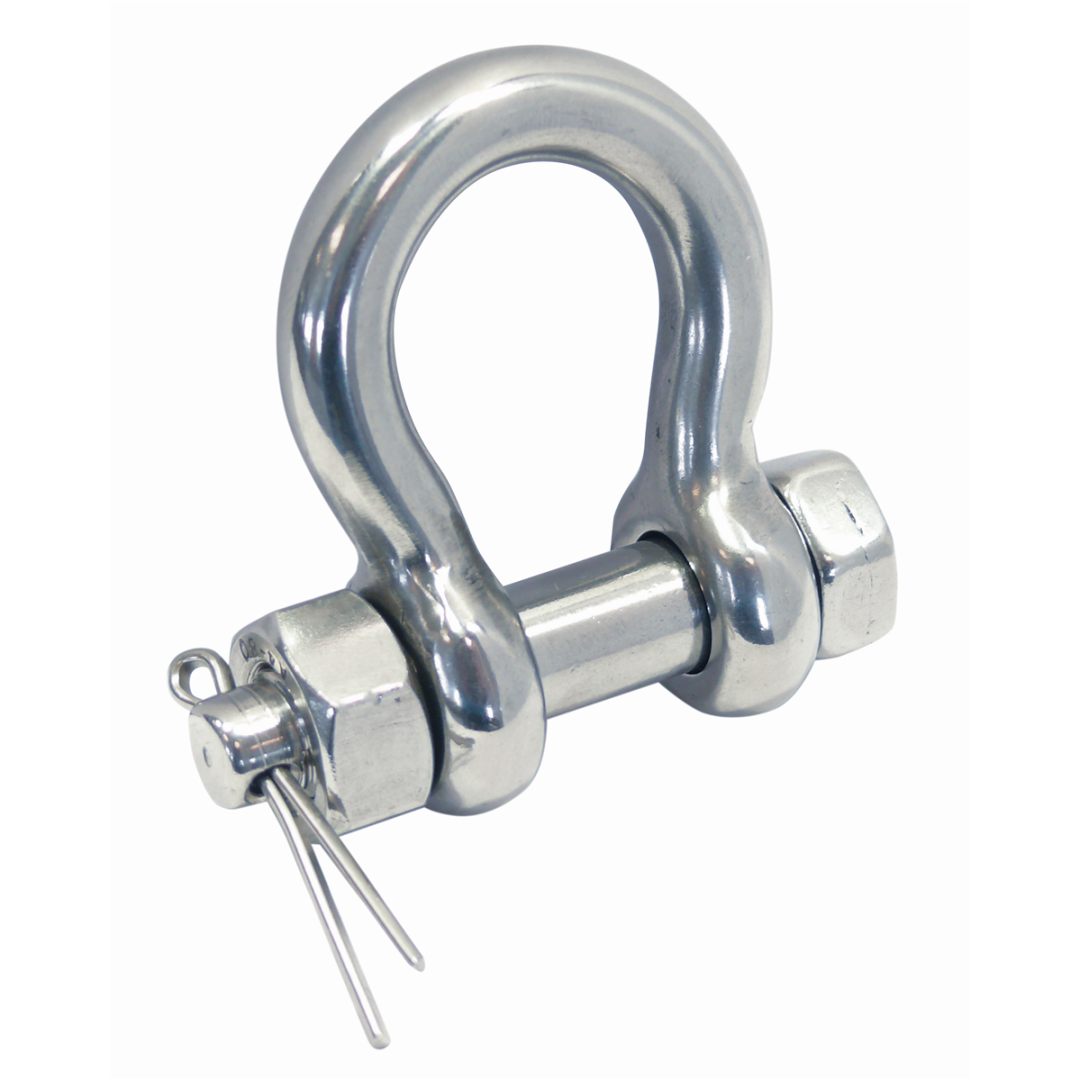 Bow shackle with secure bolt A4  bolt 9.5mm, bow 8mm
