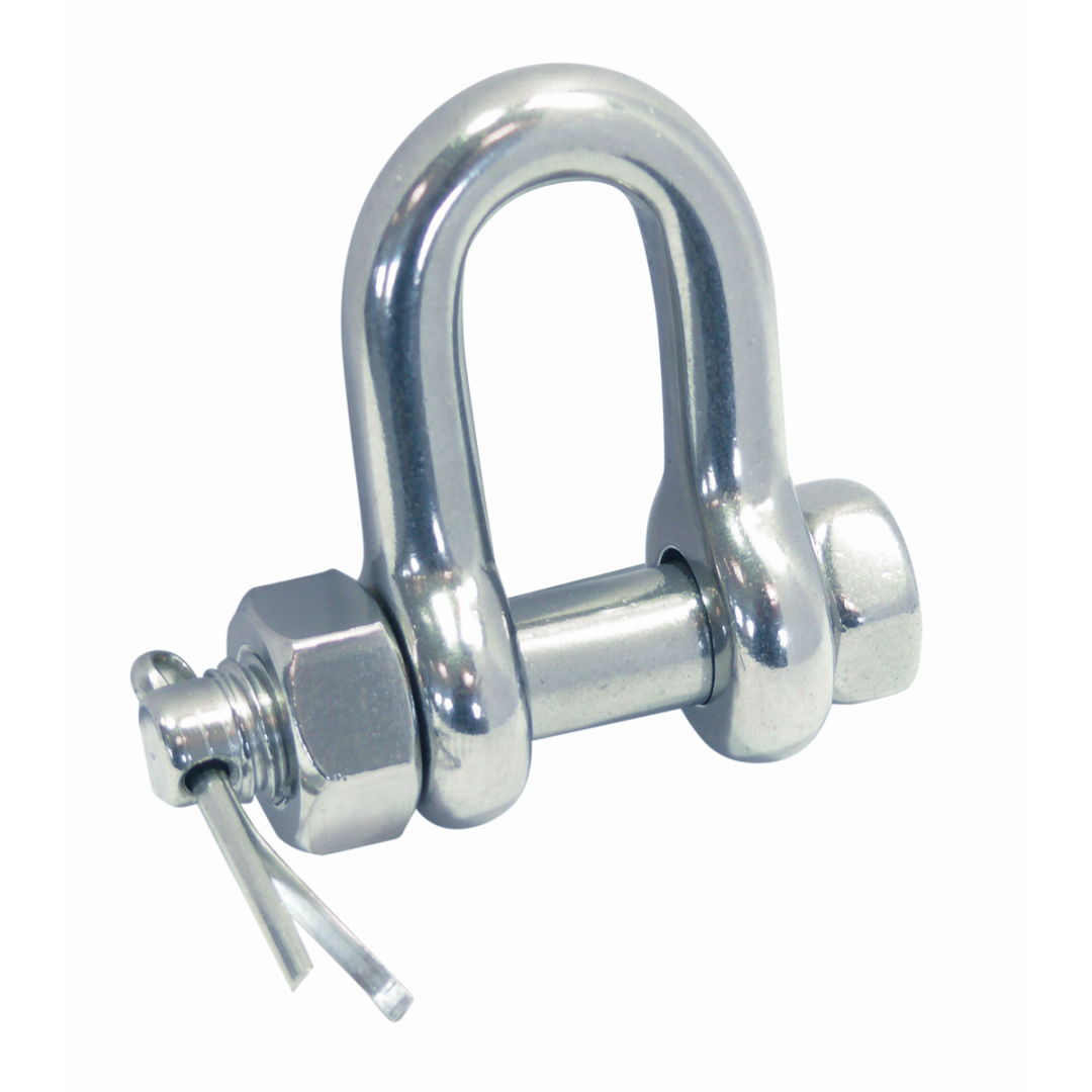 D-shackle with secure bolt A4  bolt 6.4mm, bow 5mm
