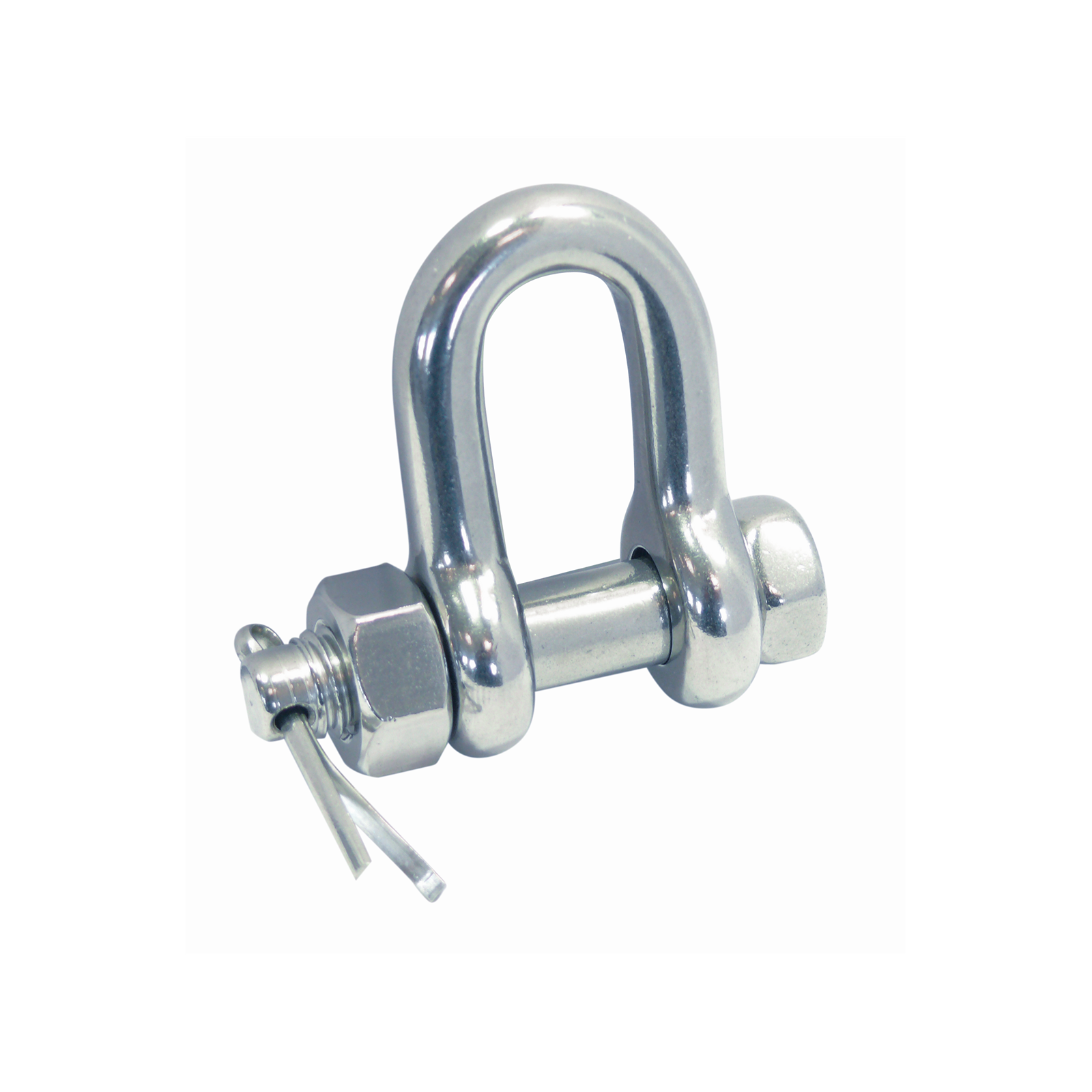 D-shackle with secure bolt A4  bolt 9.5mm, bow 8mm