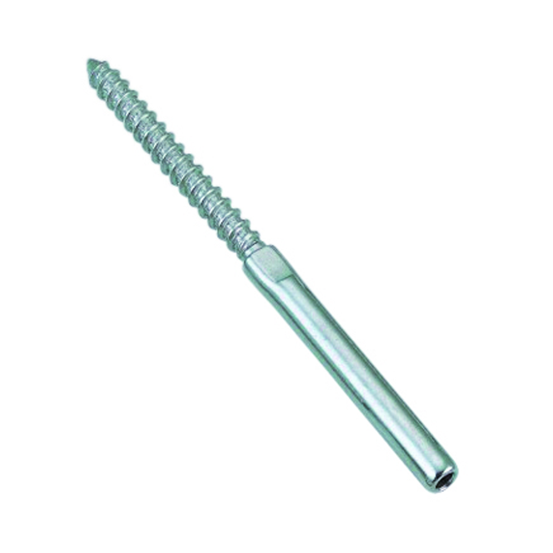 Terminal with wood thread, right A4  for wire rope 6mm, thread 12mm