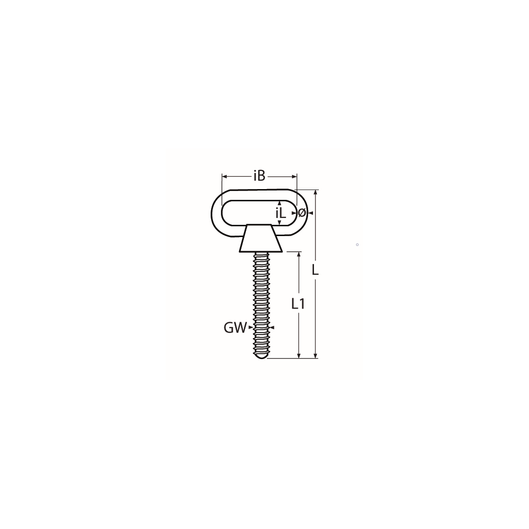 Lifting eye bolt oval A4  M12x76mm