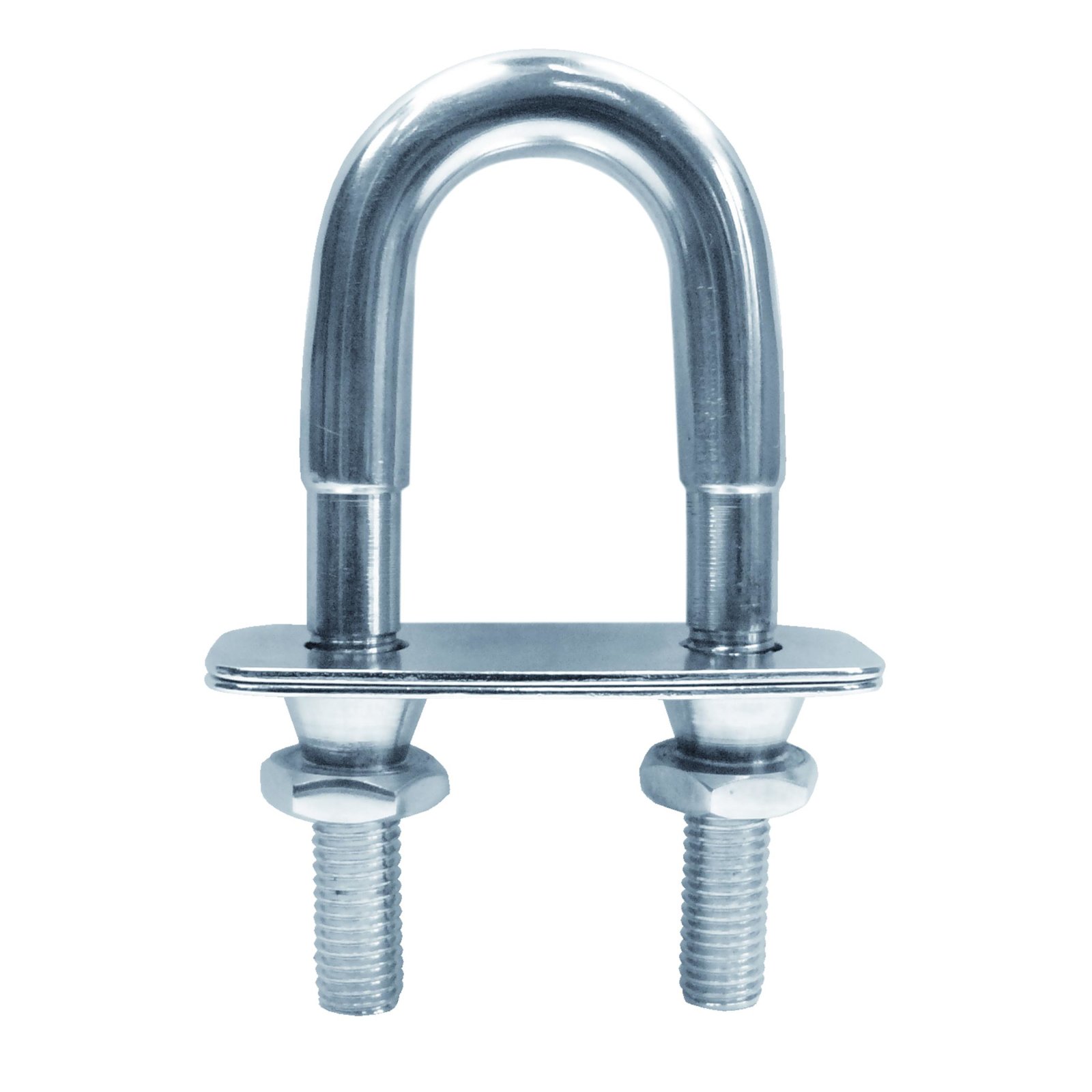 U-bolt with 2 counter plates and shear nuts A4  M8x100mm