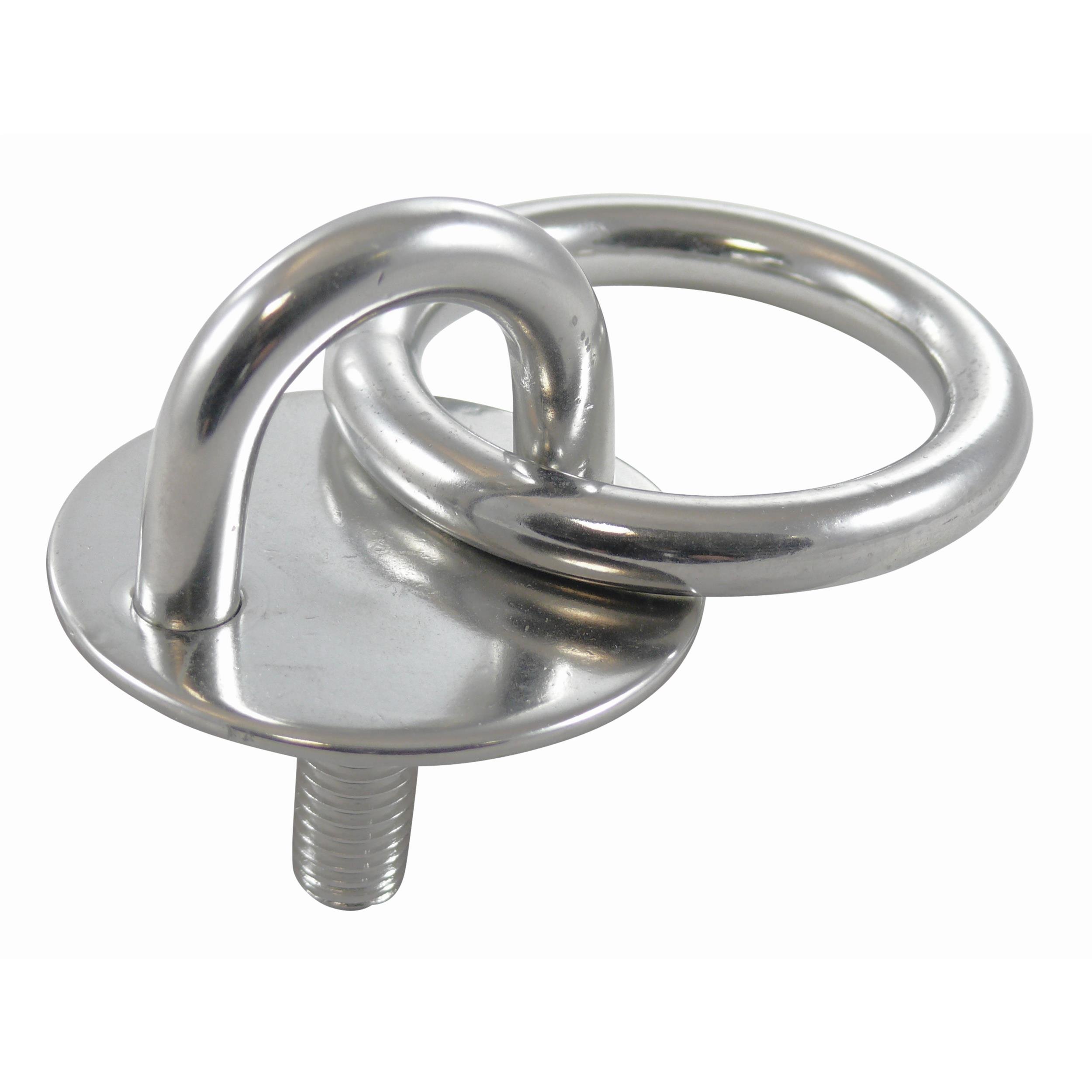 Round eye plate with thread and ring A2  40mm, M8x26mm, ring 6x40mm