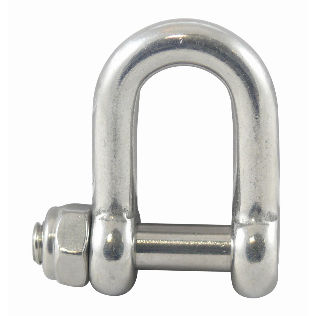 10 STCK / PCS. D-Shackle with hexagon socket and safety nut A4  6mm