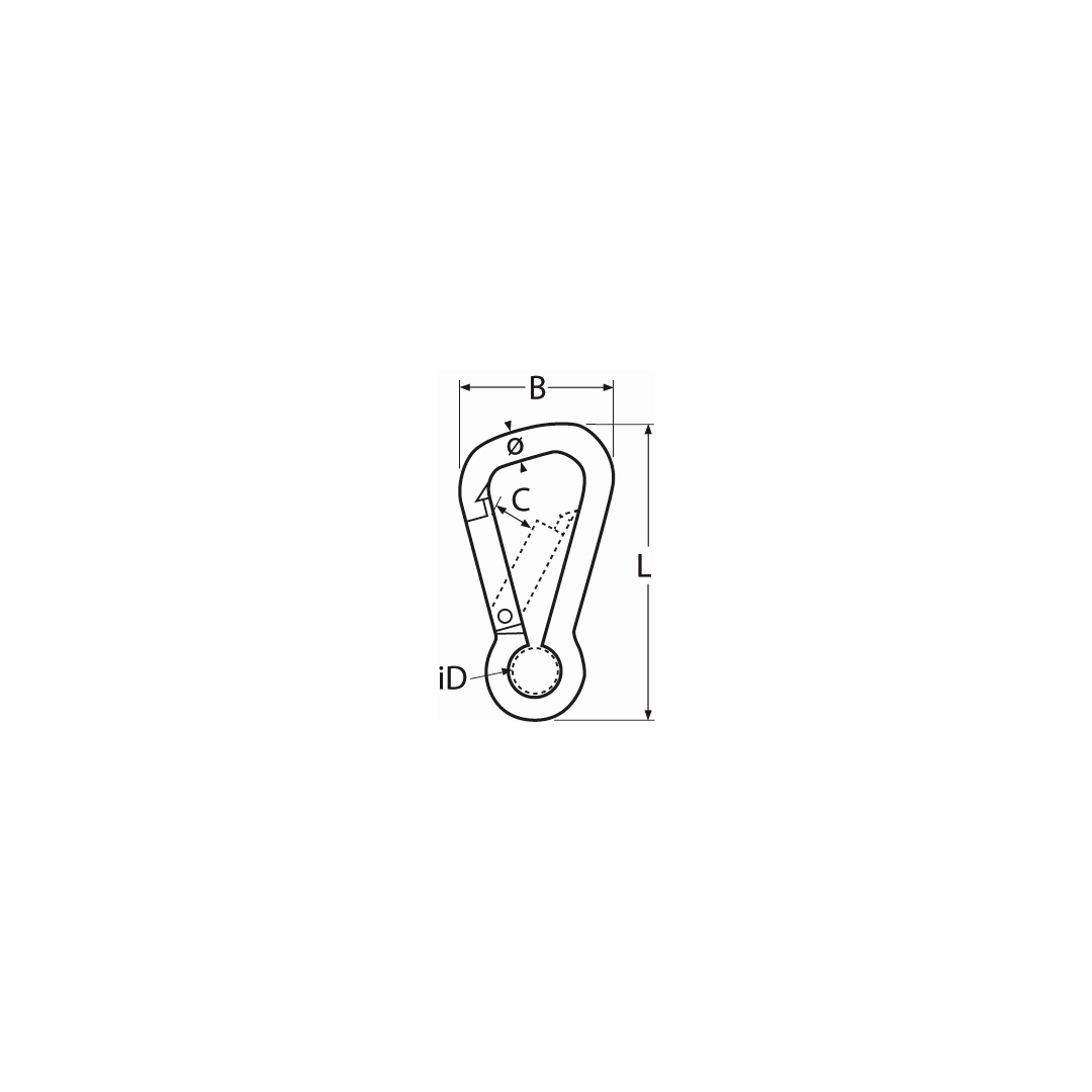 Asymmetric spring hook A4  11x120mm