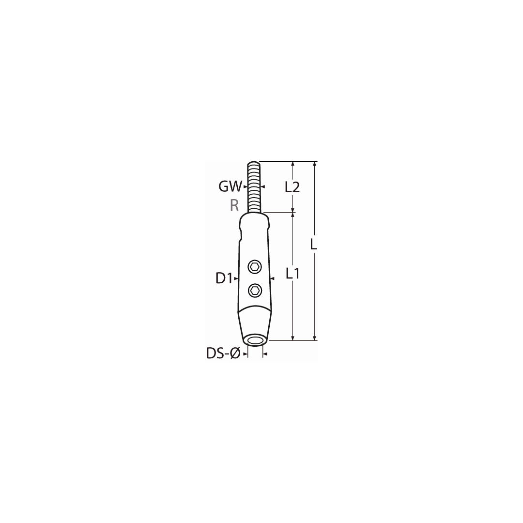 DIY Schraubterminal mit Gewindestift A4  3mm/M5x42(34)mm