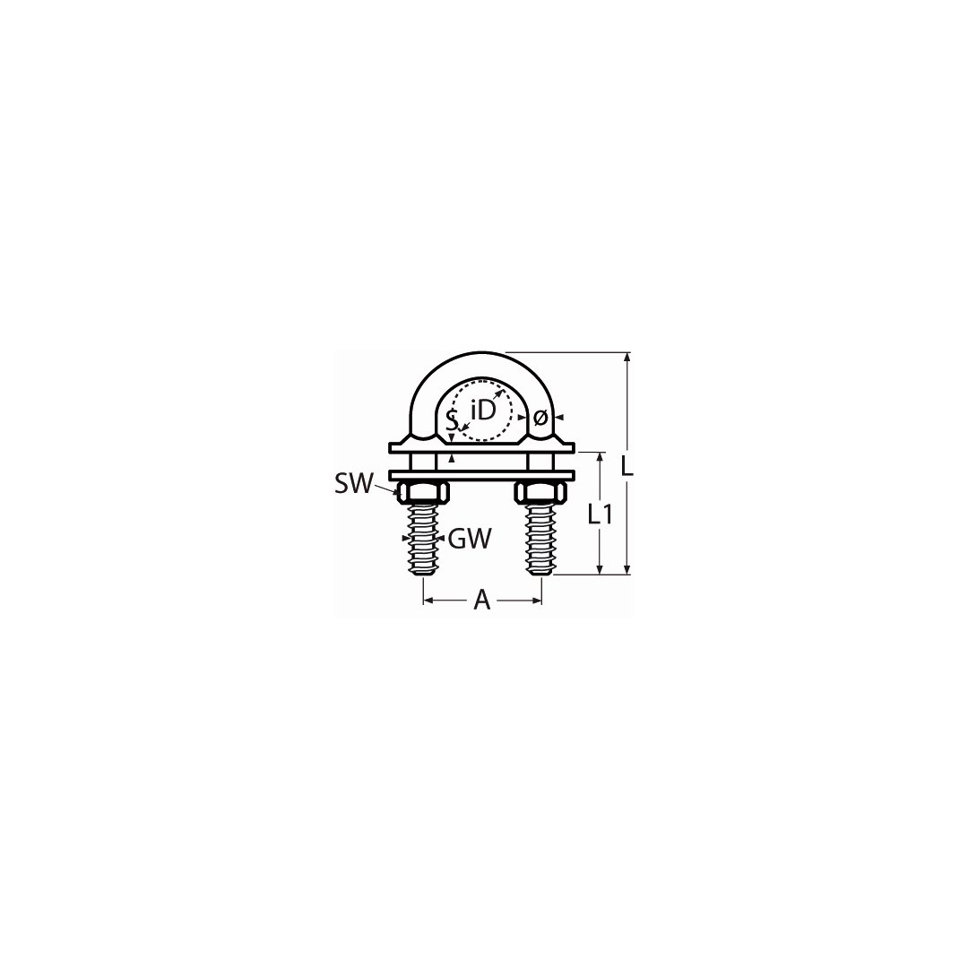 U-Bolzen, schwere Ausführung A4  M10x100mm
