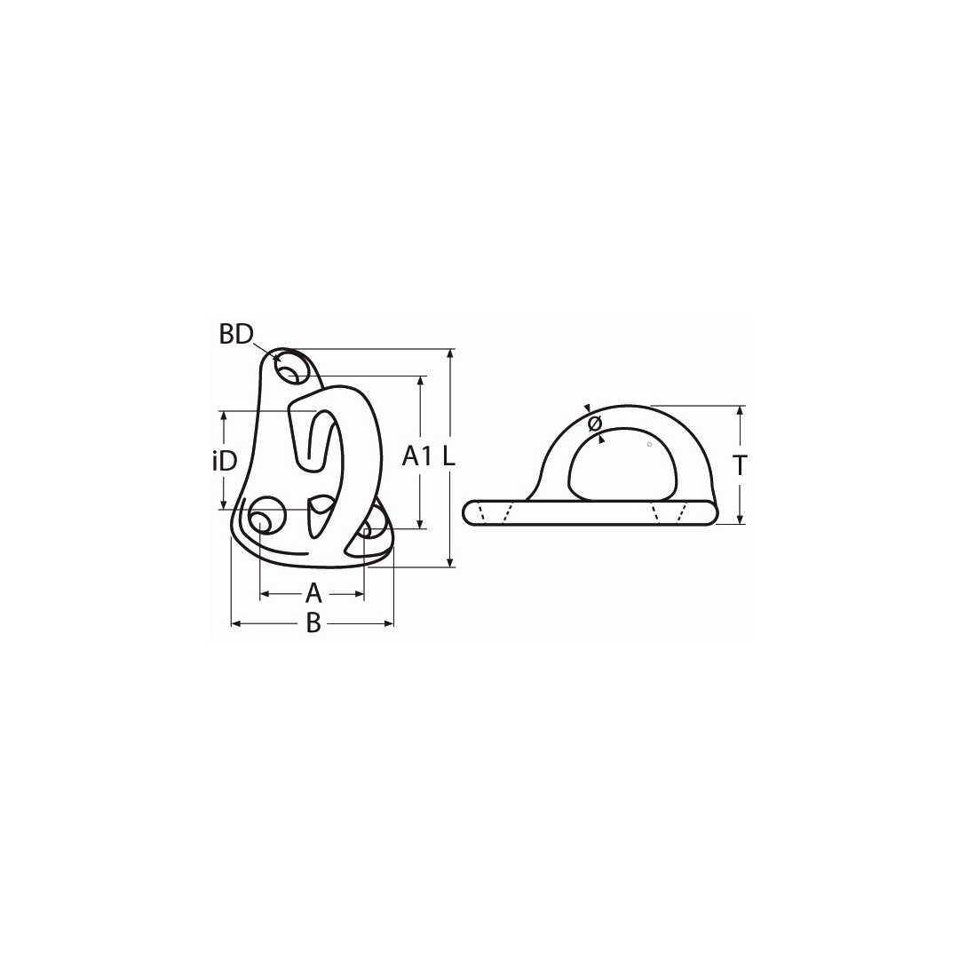 Fender eye A4  50mm, eye 17mm
