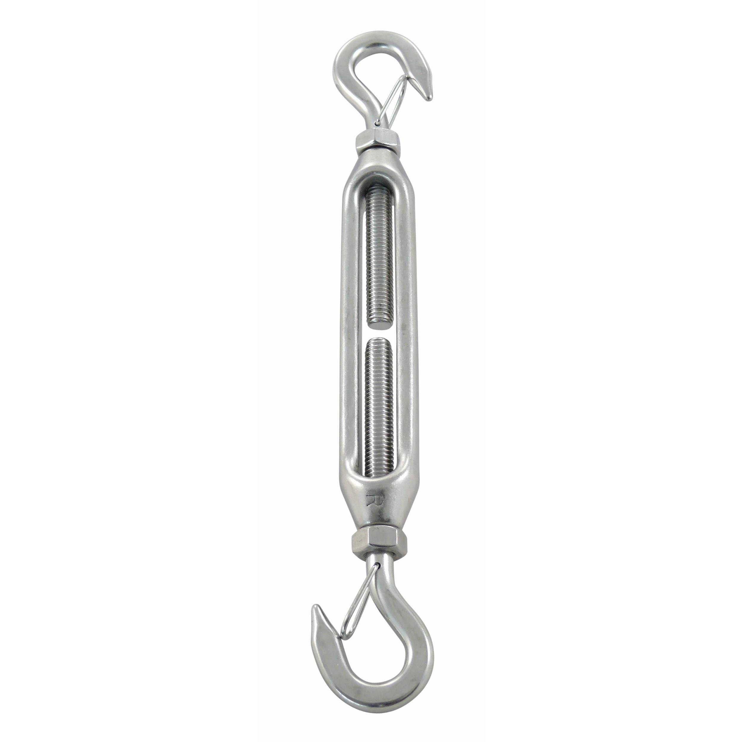 Turnbuckle hook-hook with spring snap A4  M6