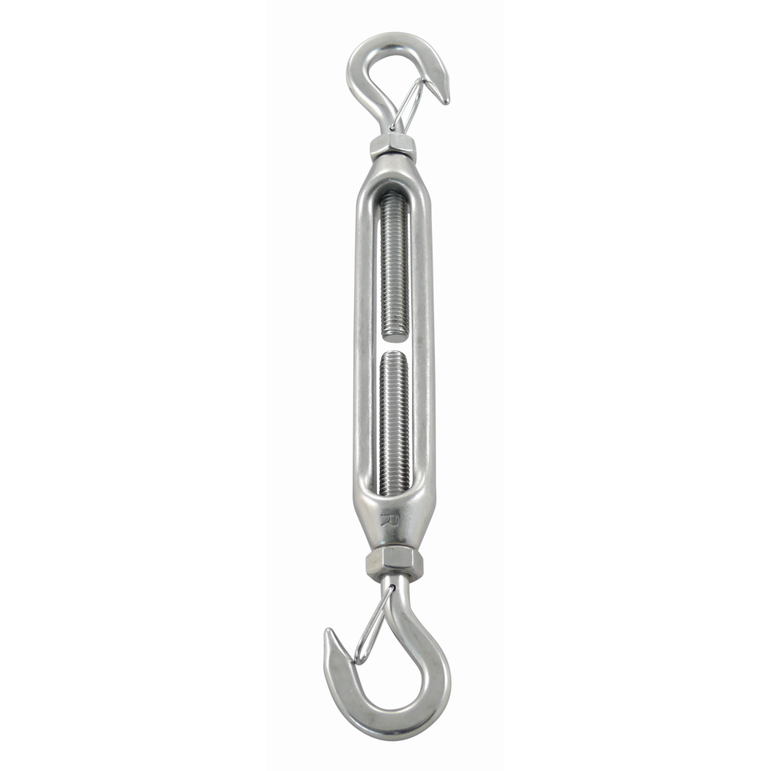 Turnbuckle hook-hook with spring snap A4  M8