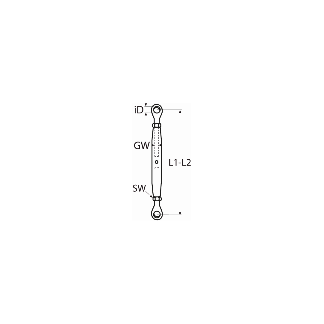 10 STCK / PCS. Turnbuckle eye-eye A4  M4