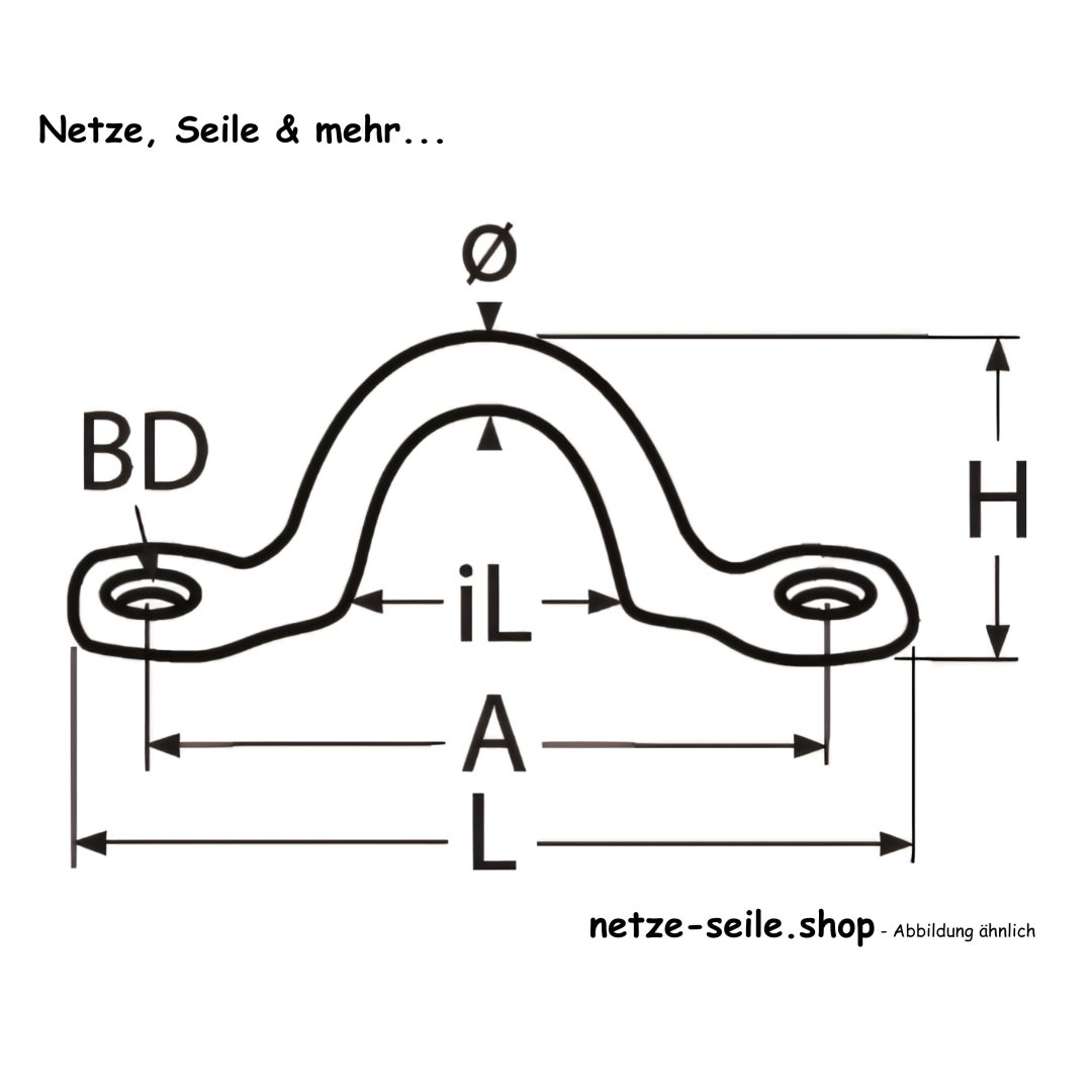 20 STCK / PCS. Fender eye A2  6x60mm