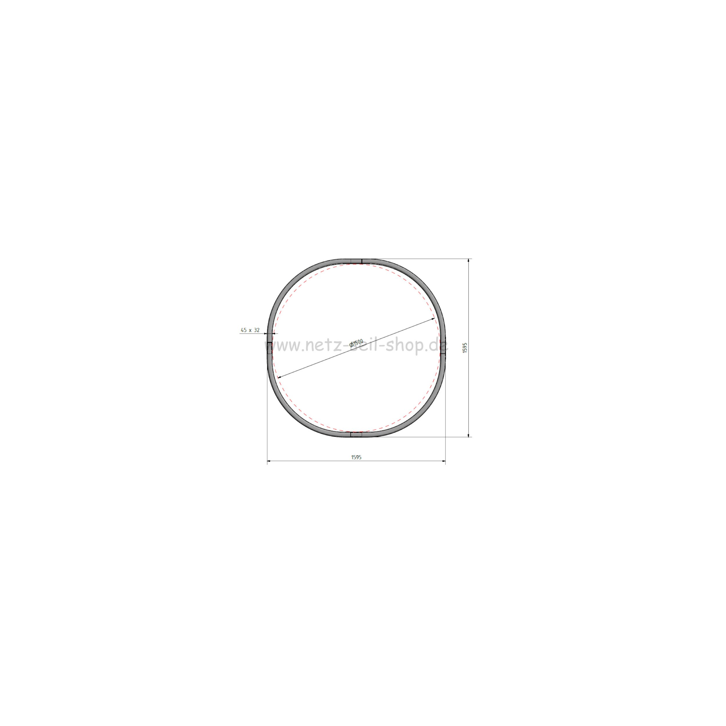 Heunetz für Rundballen, 170 cm Durchmesser, Höhe 120cm,  Ø 5 mm Garn, # 80 mm Maschenweite mit PE Ring