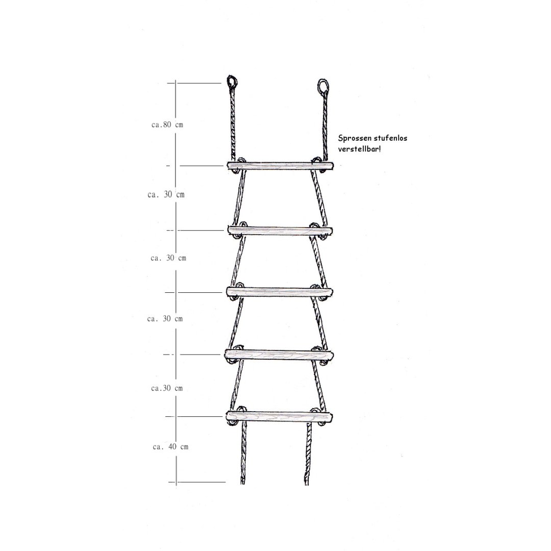 Solide Strickleiter mit massiven Eschenholzsprossen