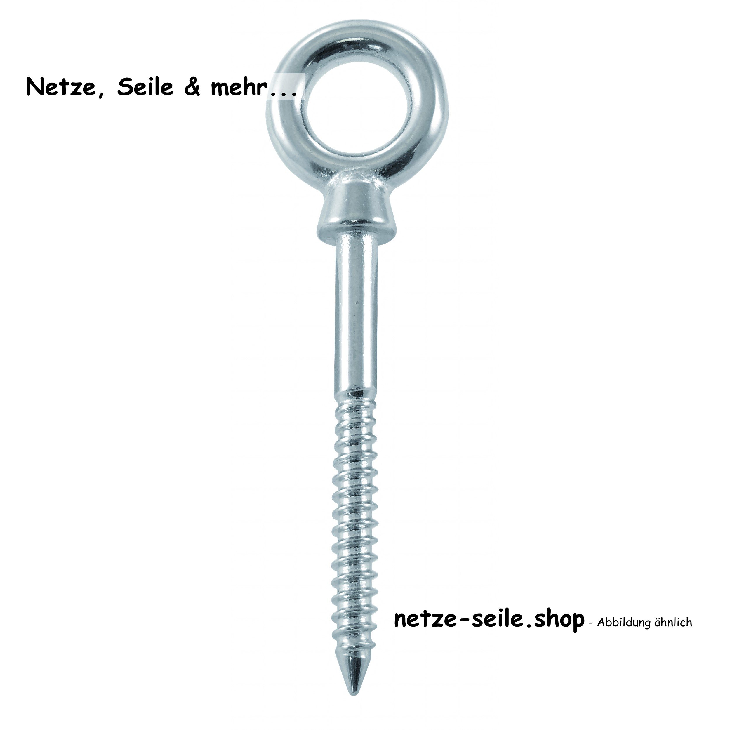 10 STCK / PCS. Eye bolt with wood thread A4 6x60mm