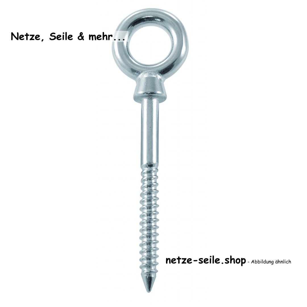 10 STCK / PCS. Eye bolt with wood thread A4  8x60mm