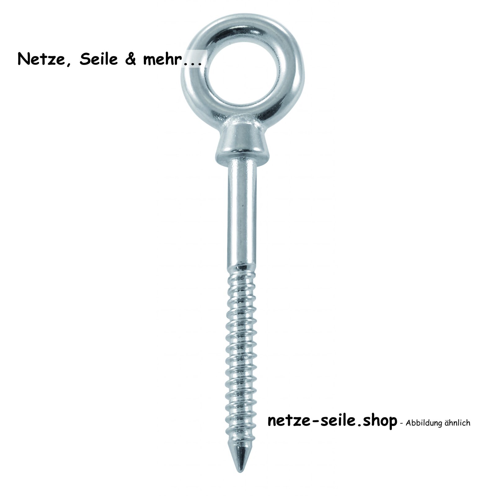 10 STCK / PCS. Eye bolt with wood thread A4  8x80mm