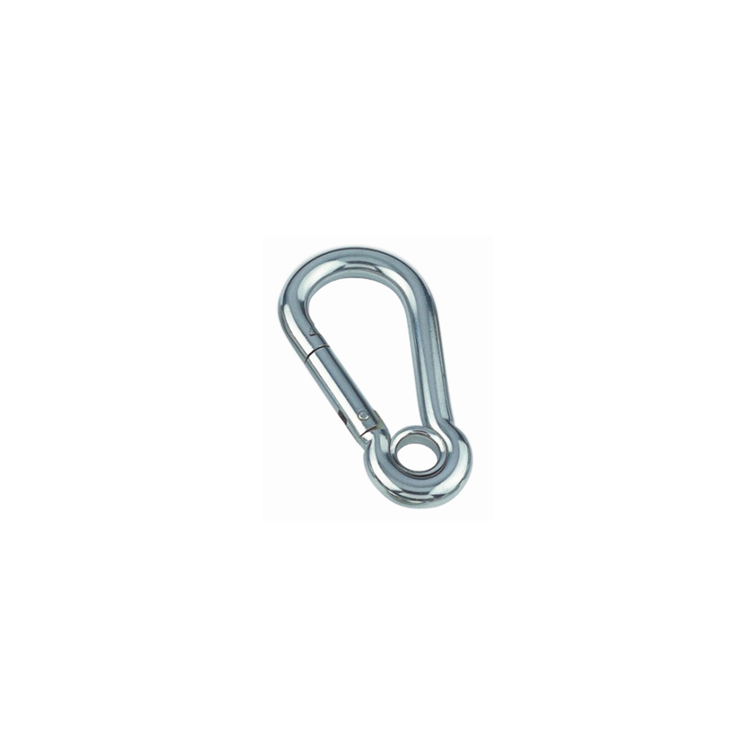 10 STCK / PCS. Spring hook with eyelet A4  4x40mm
