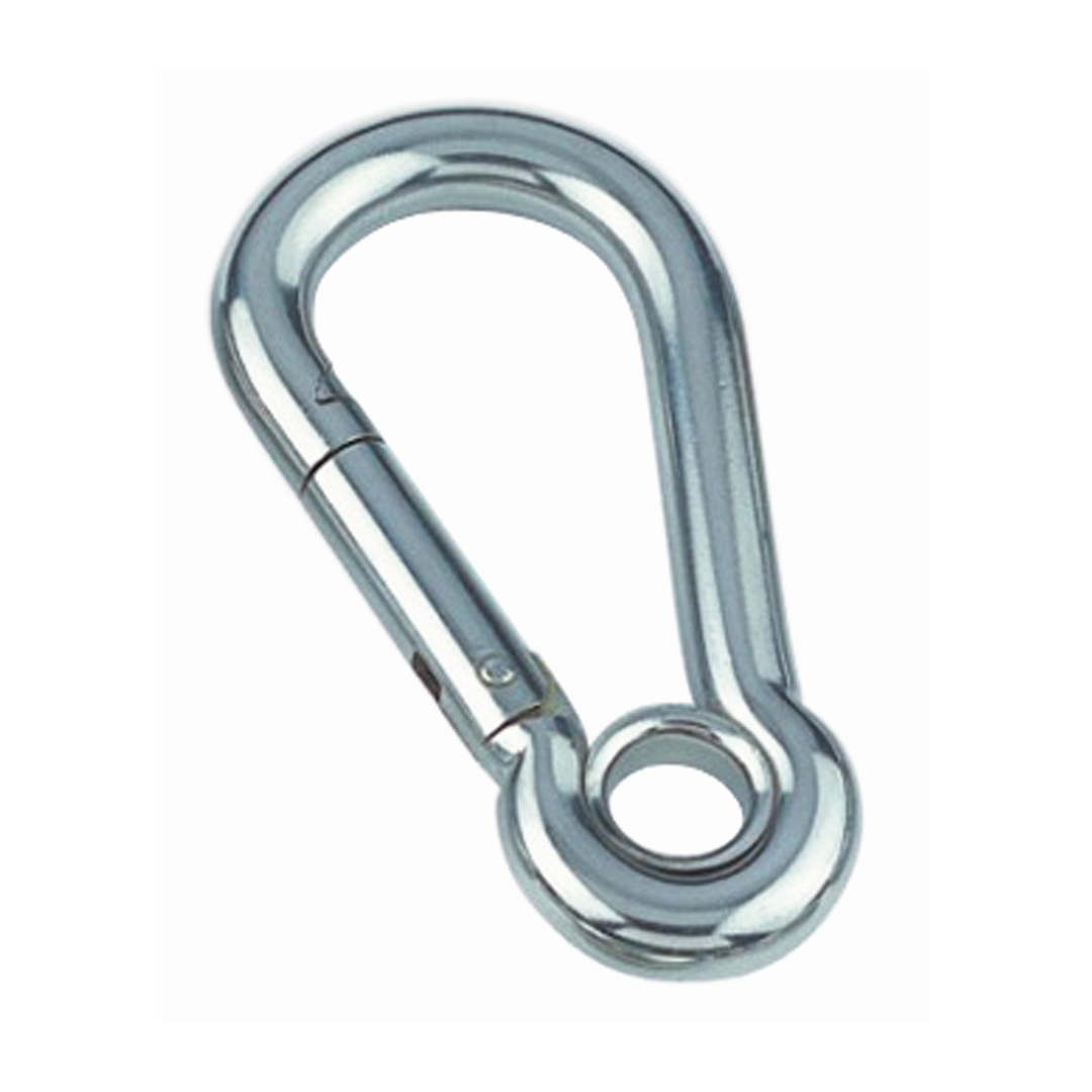 10 STCK / PCS. Spring hook with eyelet A4  9x90mm