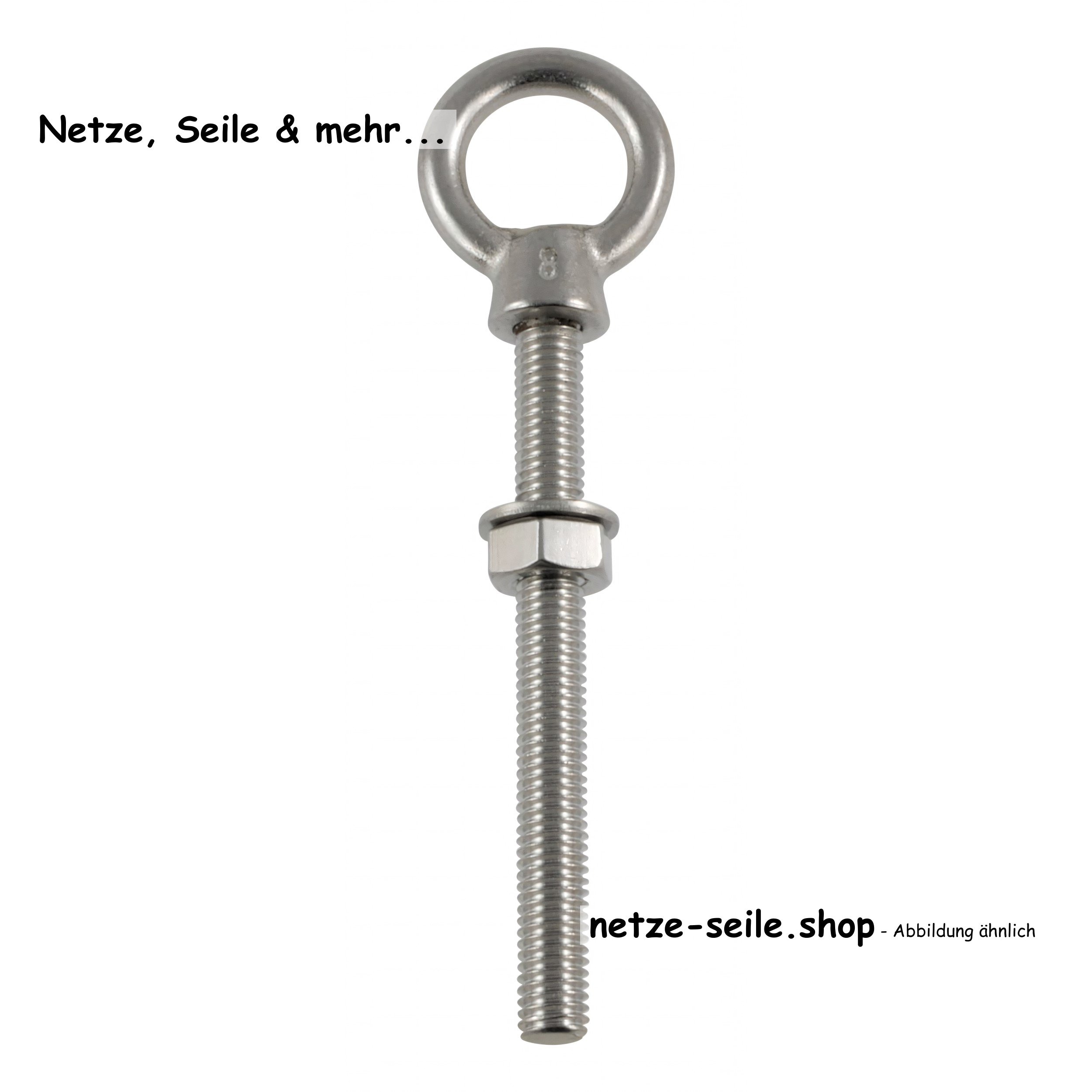 20 STCK / PCS. Eye bolt with metr. thread A4 M6x80mm...