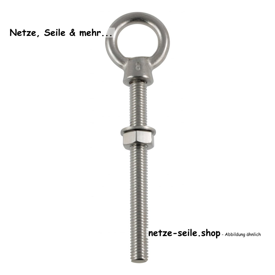 20 STCK / PCS. Eye bolt with metr. thread A4  M6x80mm full thread