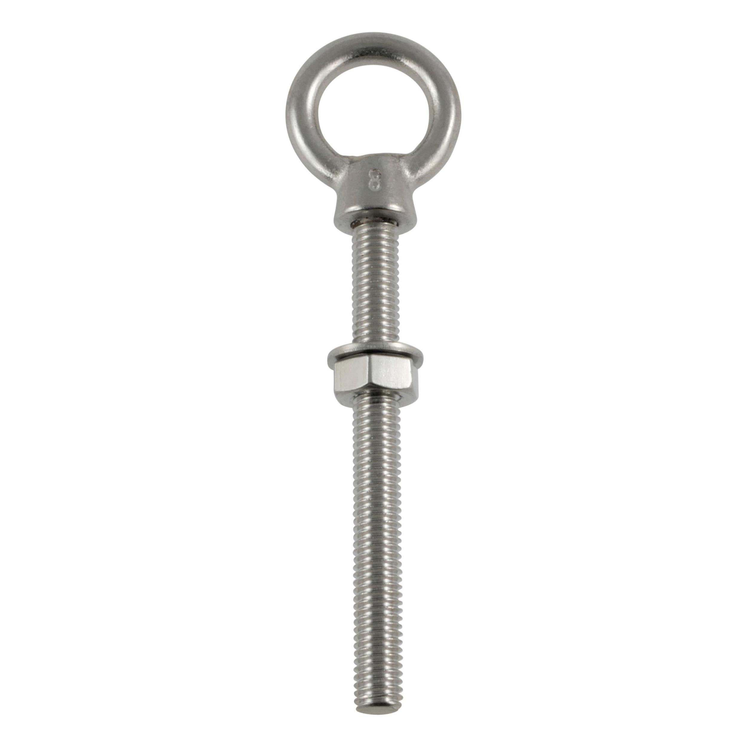 10 STCK / PCS. Eye bolt with metr. thread A4  M10x100mm full thread