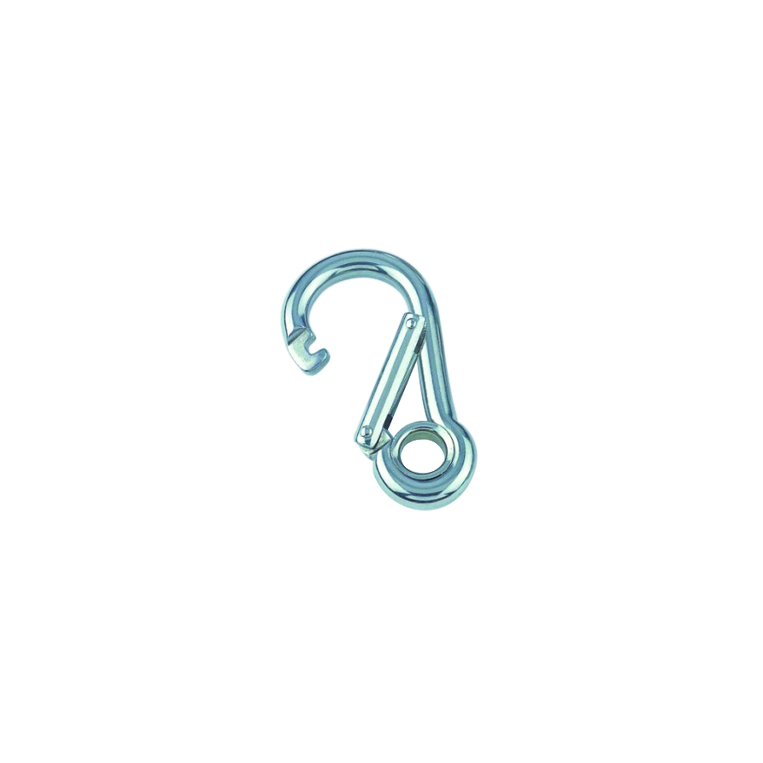 Spring hook with wide opening and eyelet A4  11x120mm