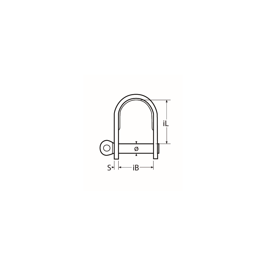 10 STCK / PCS. Flat shackle A4  4mm